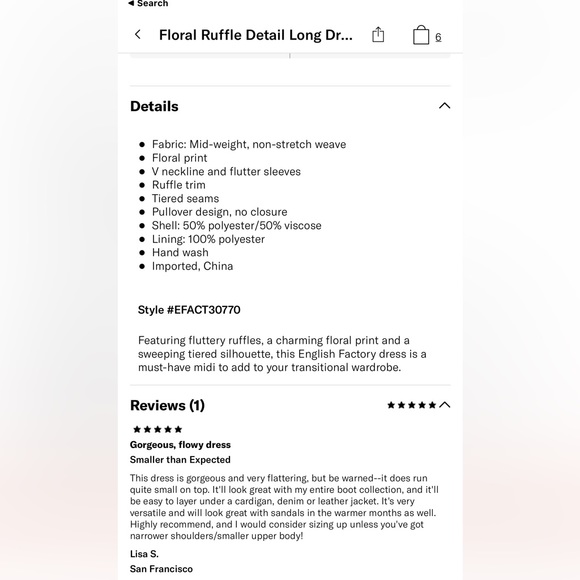 NWT! English Factory Floral Ruffle Detail Long Dress Sz XS - Picture 8 of 8